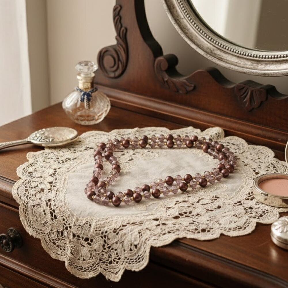 Vintage Glass Bead Necklace 18 Inches